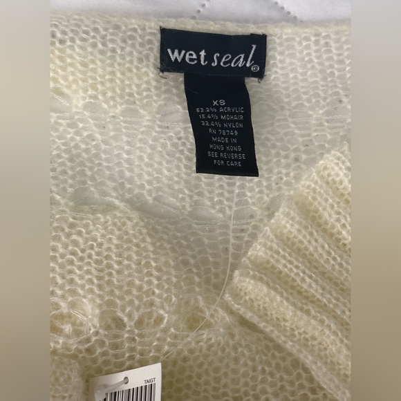 NWT Y2K Wet Seal Cream Knit Tie-Front Sweater Women’s  Size XS - Picture 6 of 7